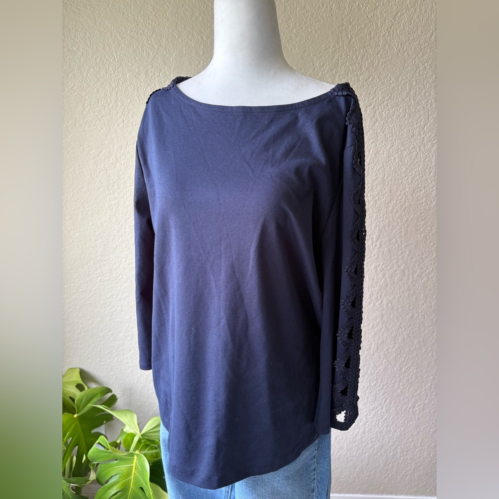 Talbots Elegant Navy Blue Women's Top. SZ-L